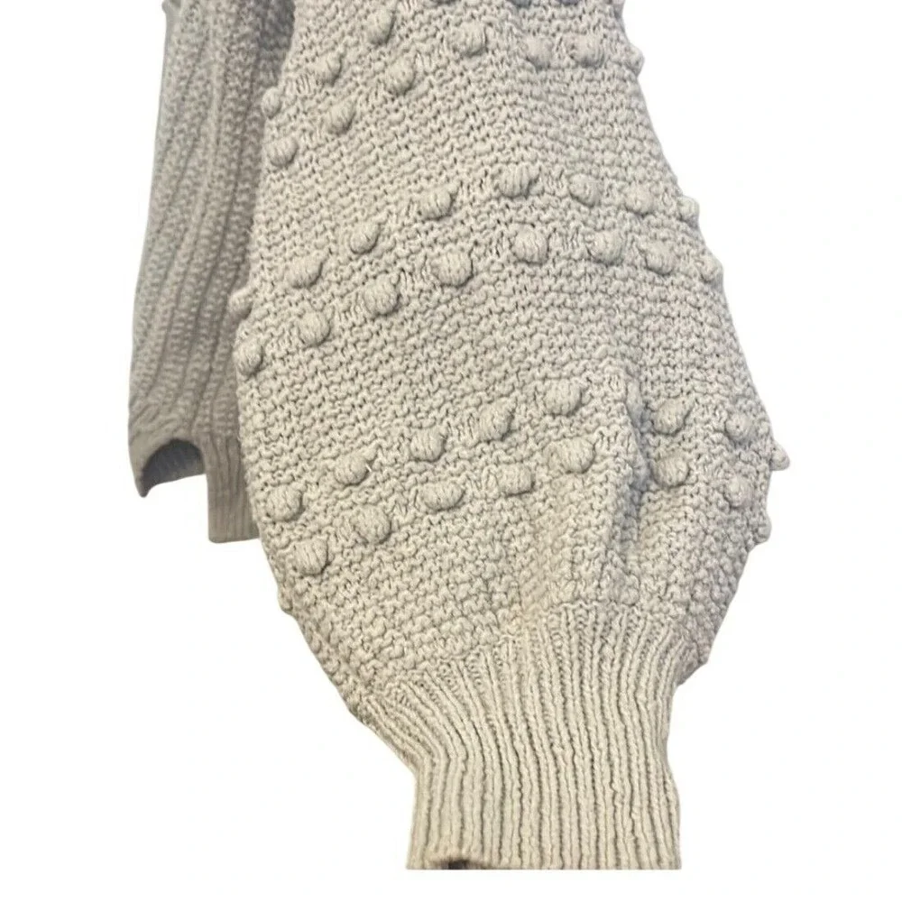 Madewell Bobble Sleeves Gray Cardigan Sweater Knit Open Front‎ Pockets XL Nwot